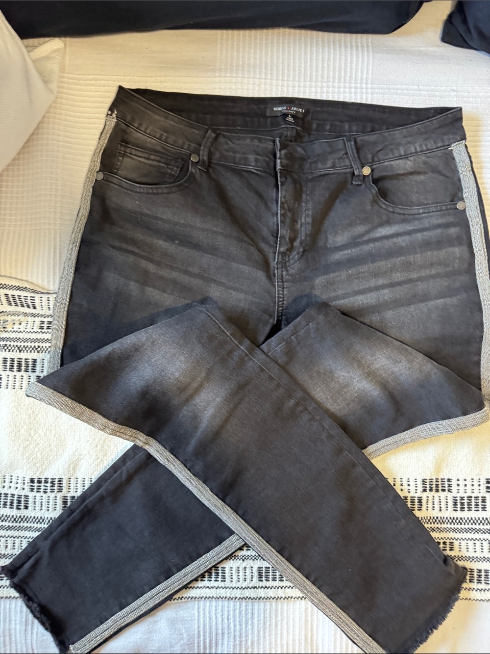 Black Slim Fit Jeans with Side Stripe